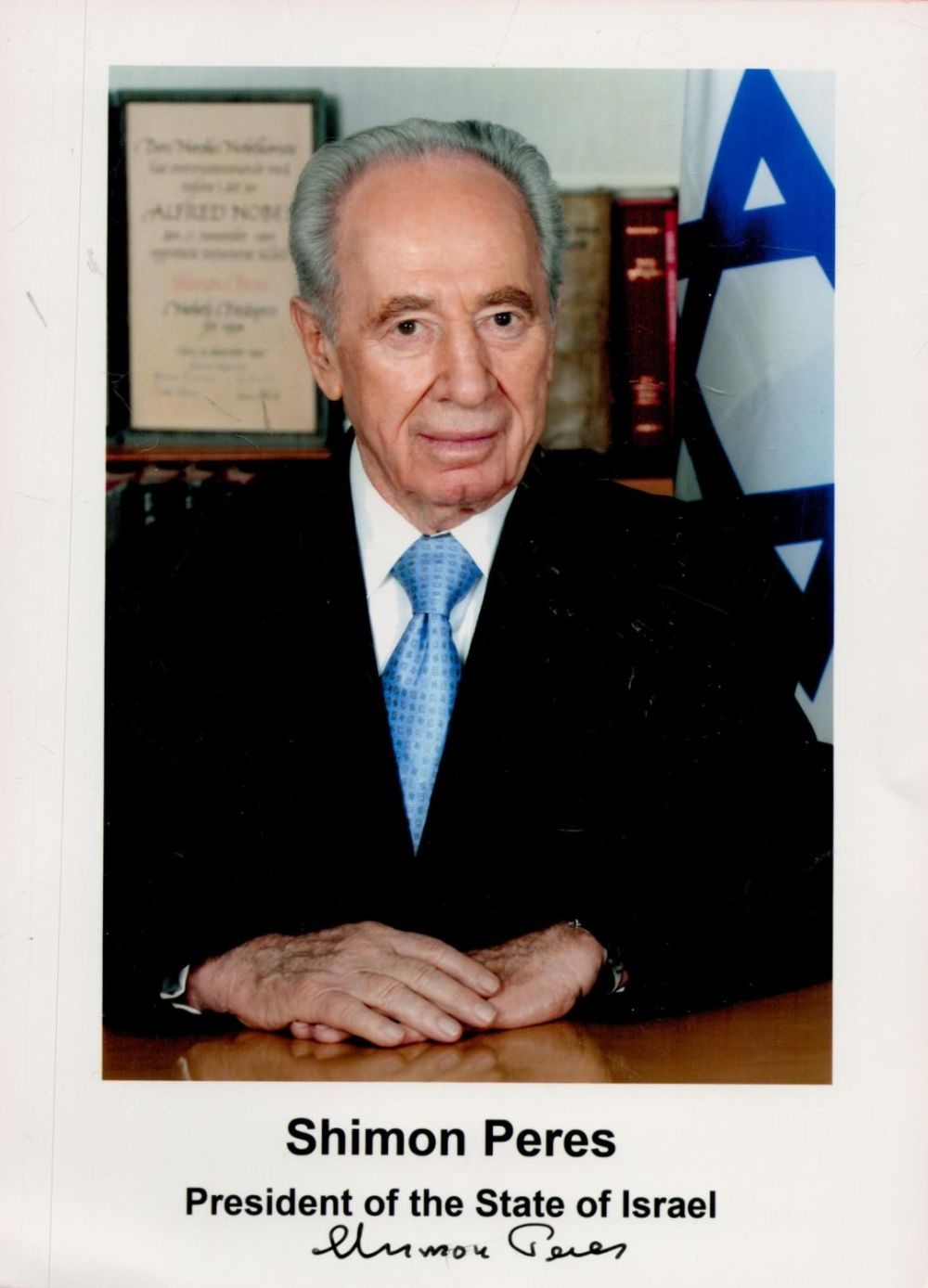 Lot 517: President of State of Israel Shimon Peres Signed...