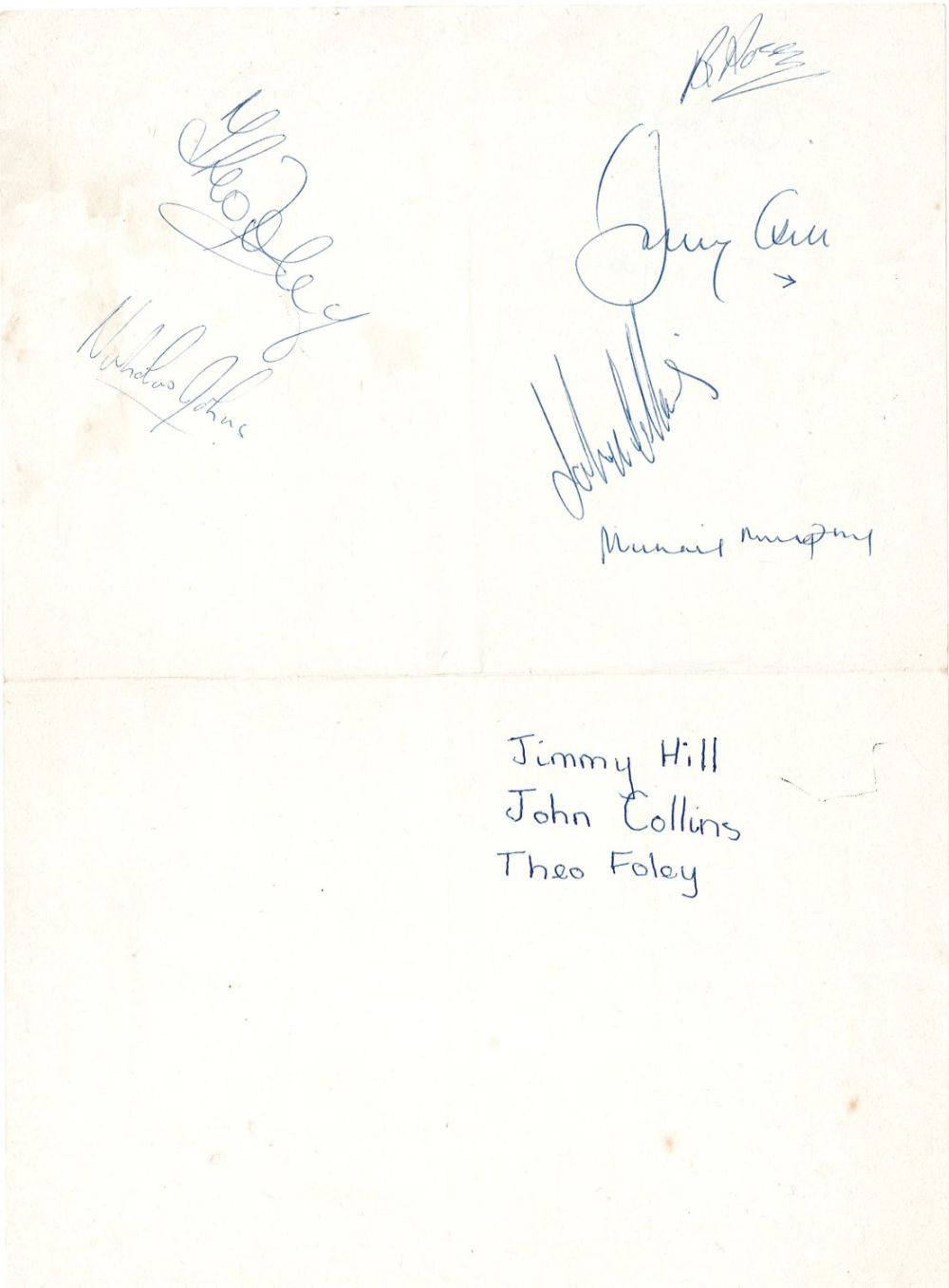 Lot 570: Jimmy Hill, John Collins, Theo Foley, Michael Murphy,...