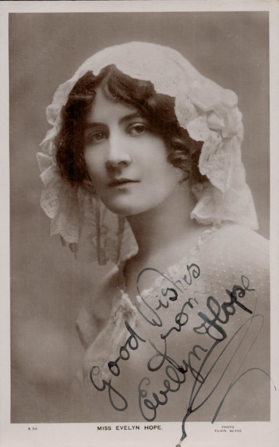 Lot 681: Evelyn Hope signed vintage 6x4 black and white...