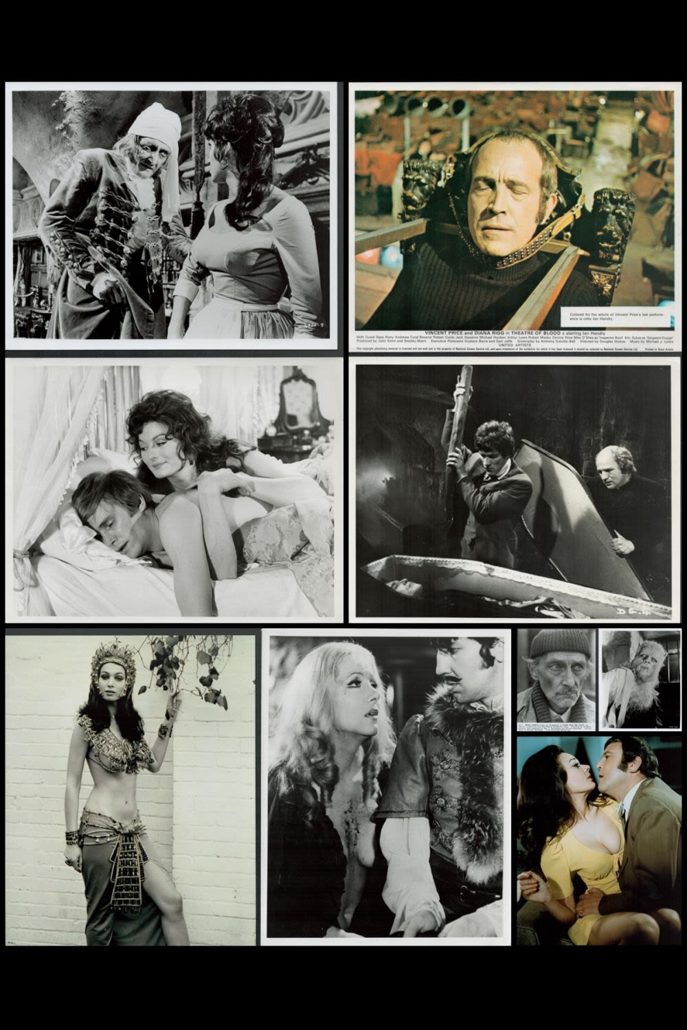 Lot 687: Vintage horror collection of 9 UNSIGNED 10x8 photos....