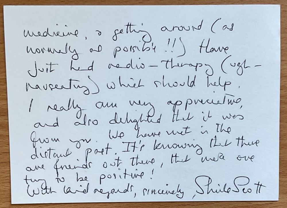 Lot 714: English aviator Shelia Scott Signed White Personalised Card...