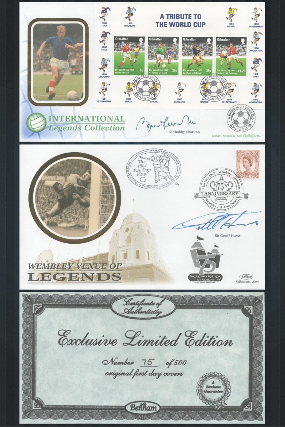 Lot 102: Football Geoff Hurst and Bobby Charlton Signed on...