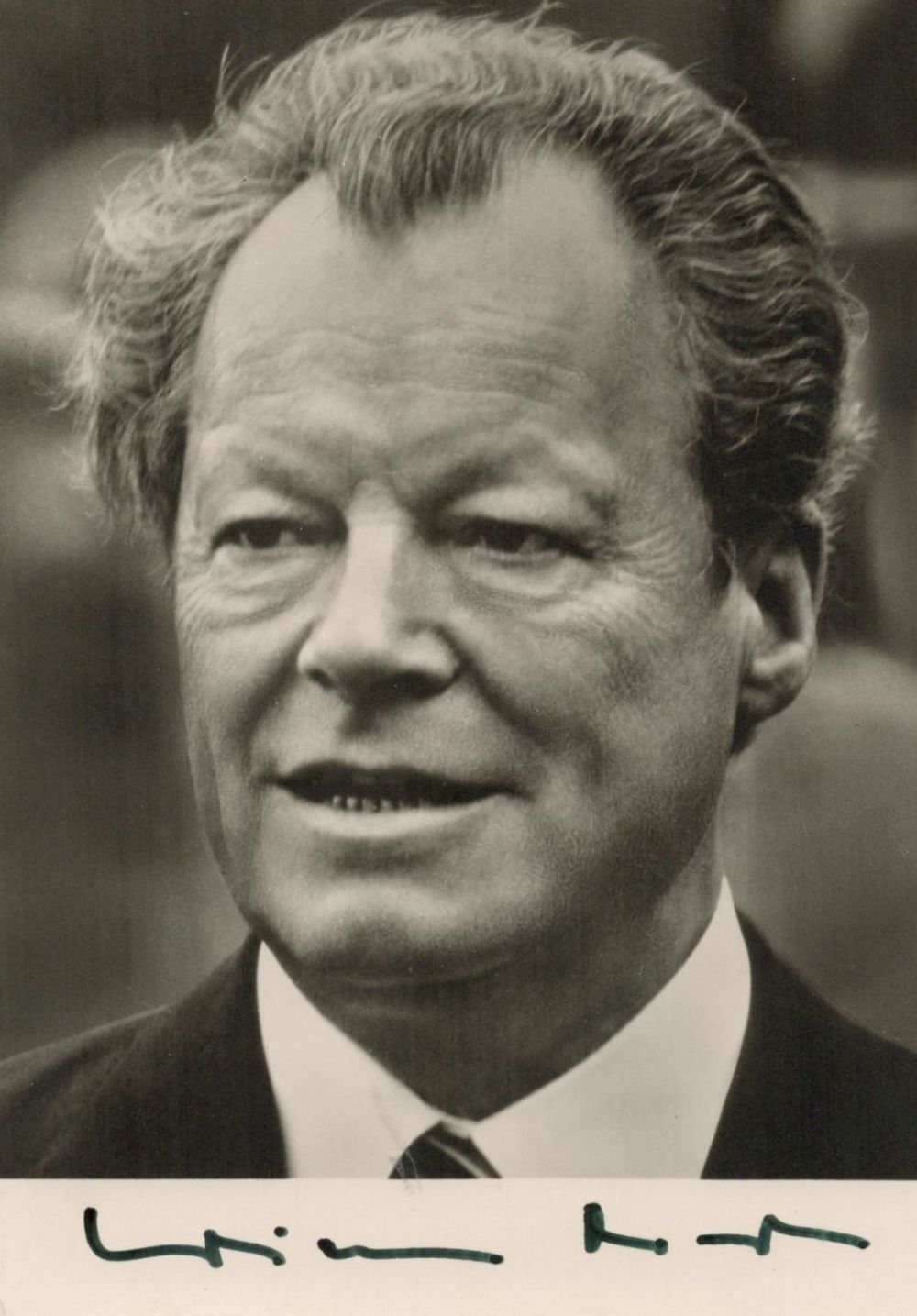Lot 105: Politician, Willy Brandt signed 6x4 black and white...