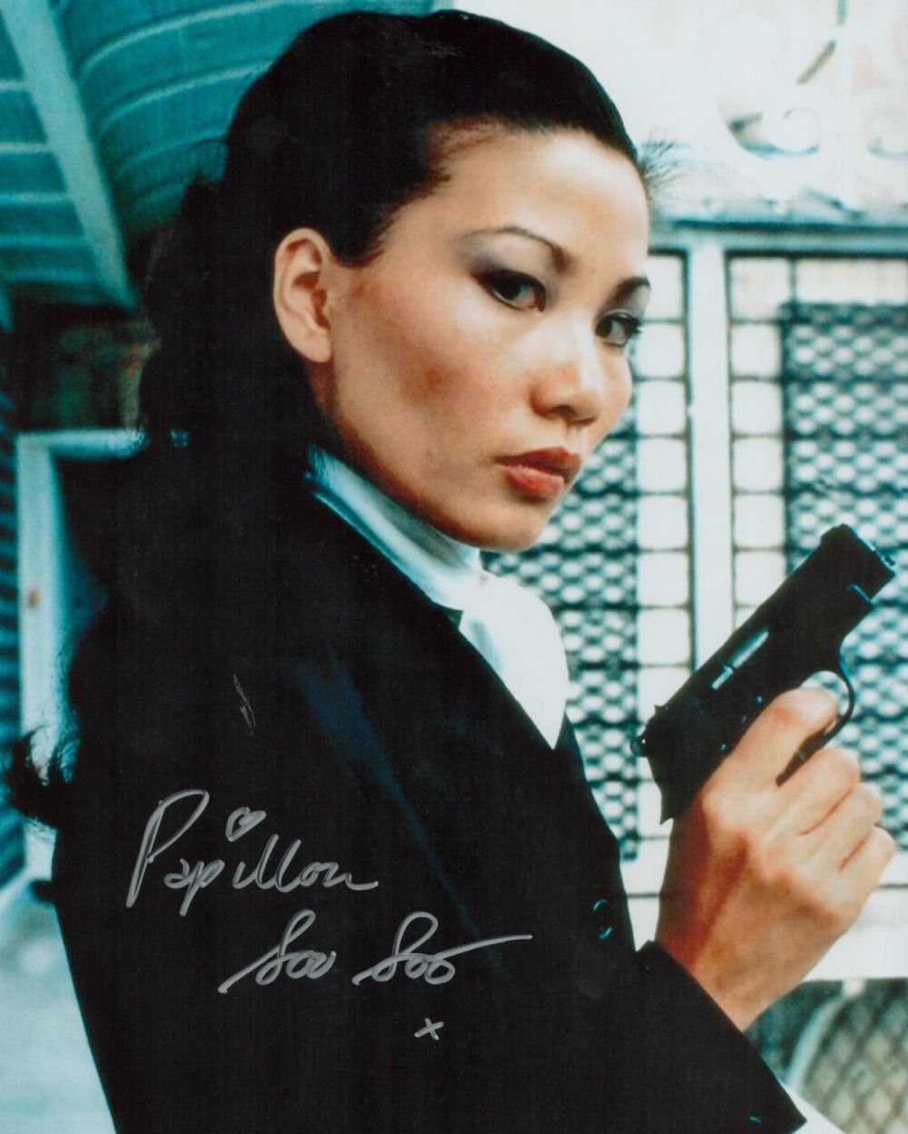 Lot 113: Bond Girl, Papillion Soo Soo signed 10x8 colour...