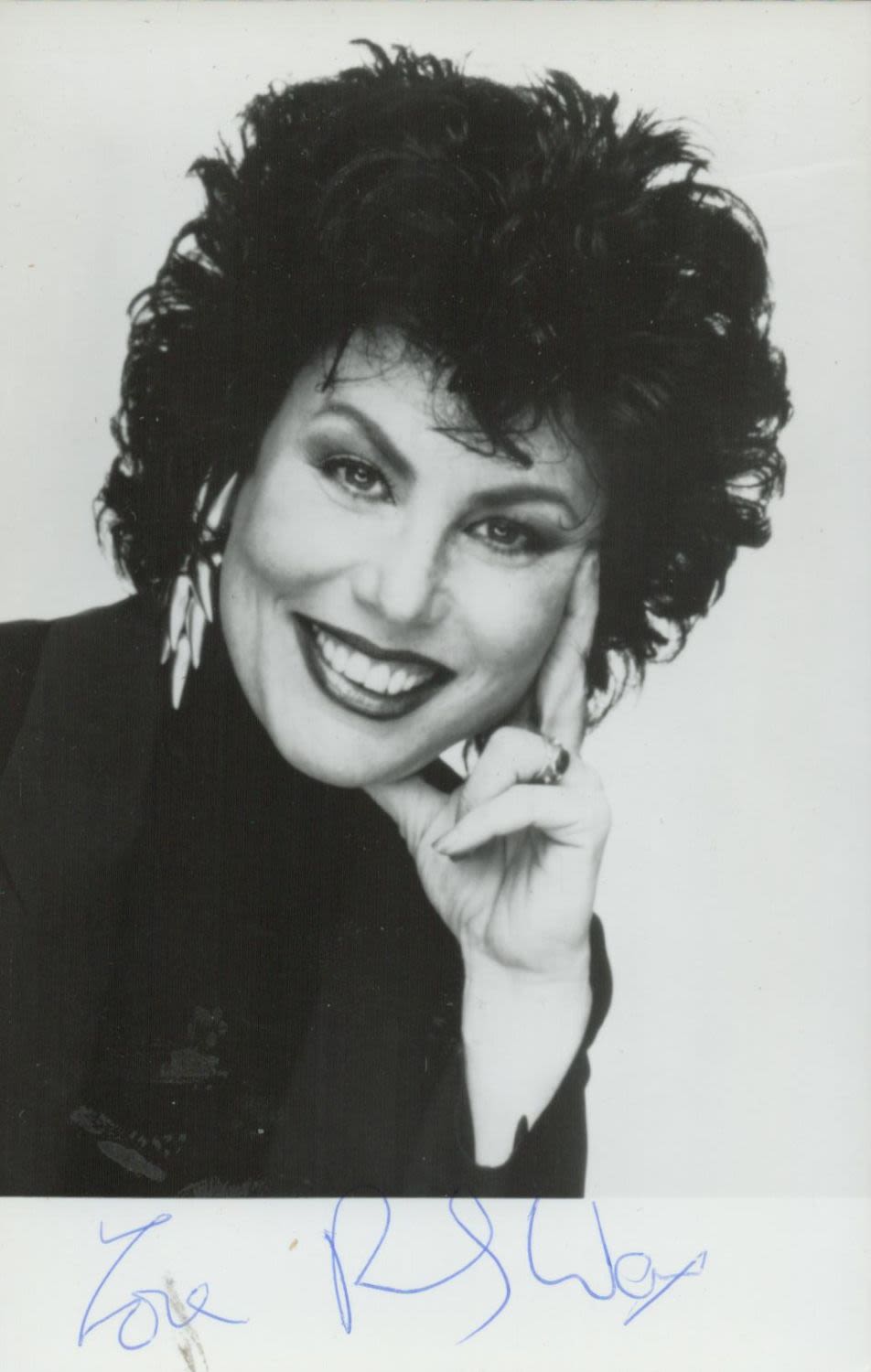 Lot 157: Ruby Wax signed 6x4 black and white photograph....