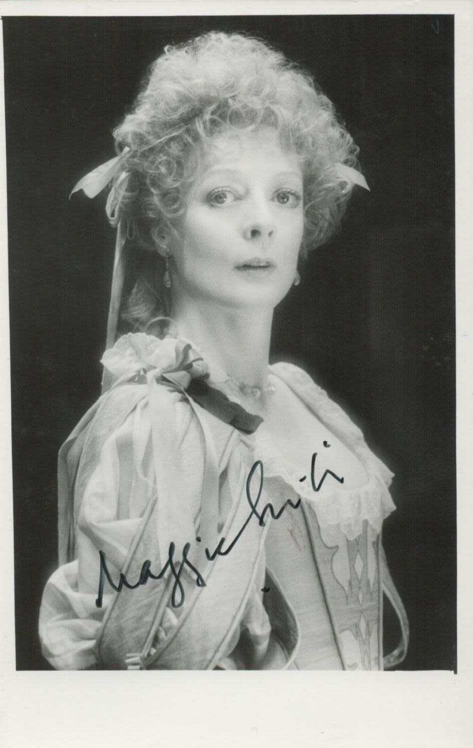 Lot 161: Maggie Smith signed 6x4 black and white photograph....