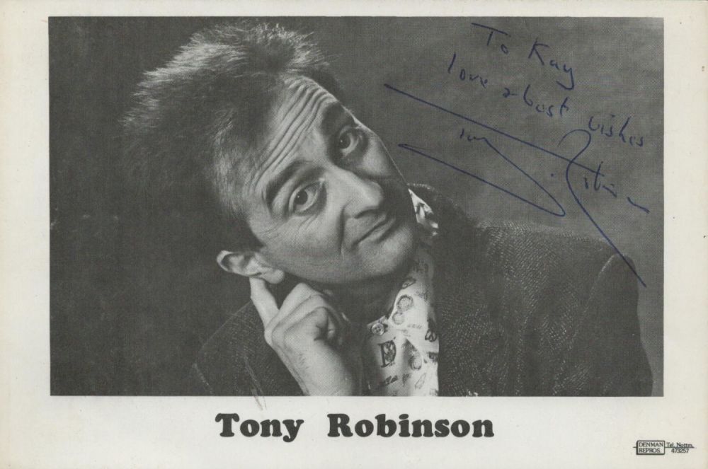 Lot 163: Tony Robinson signed 6x4 black and white promo...