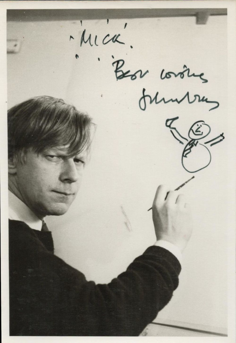Lot 165: John Wells signed 6x4 black and white photograph,...