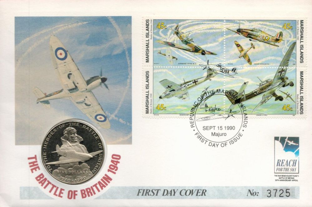 Lot 181: Battle of Britain official FDC coin cover. This...
