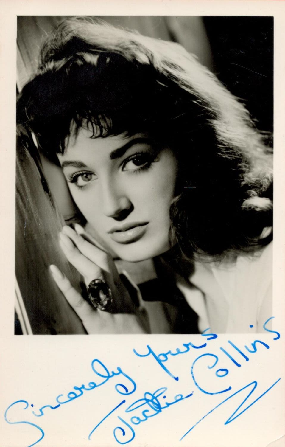 Lot 193: Actor and Novelist, Jackie Collins signed vintage 6x4...