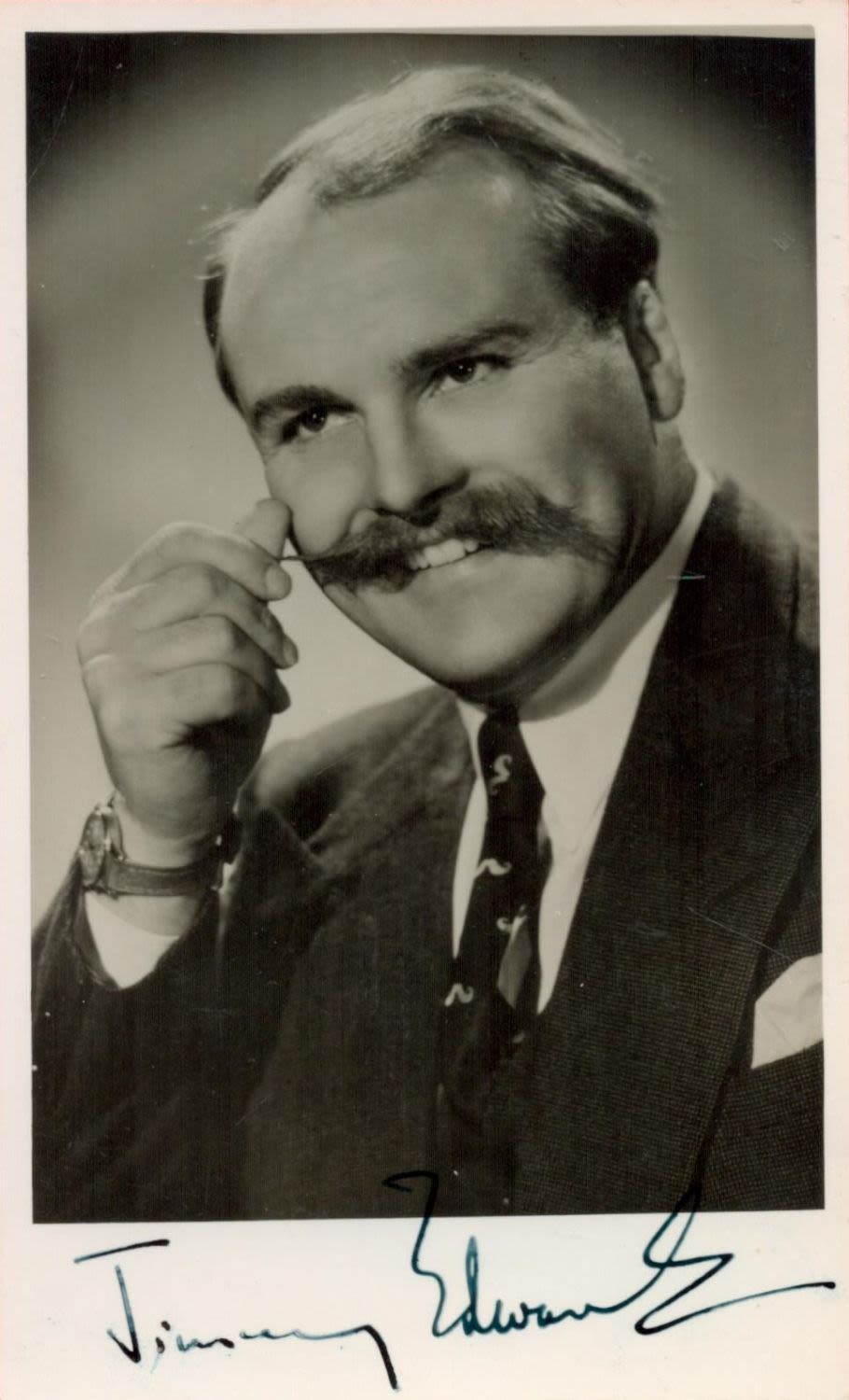 Lot 195: Comedian, Jimmy Edwards vintage signed 6x4 black and...