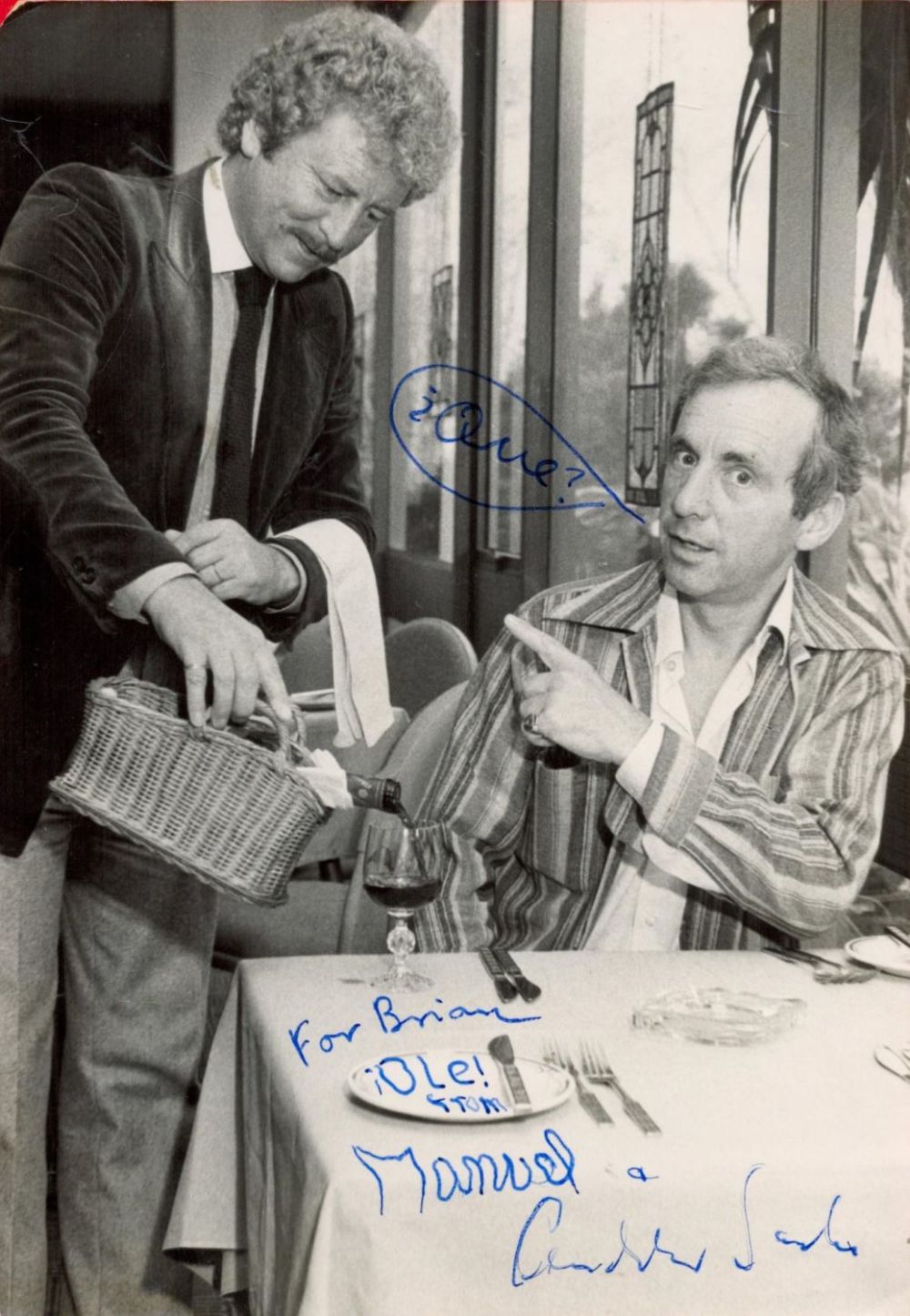 Lot 197: Actor, Andrew Sachs vintage signed 6x4 black and...