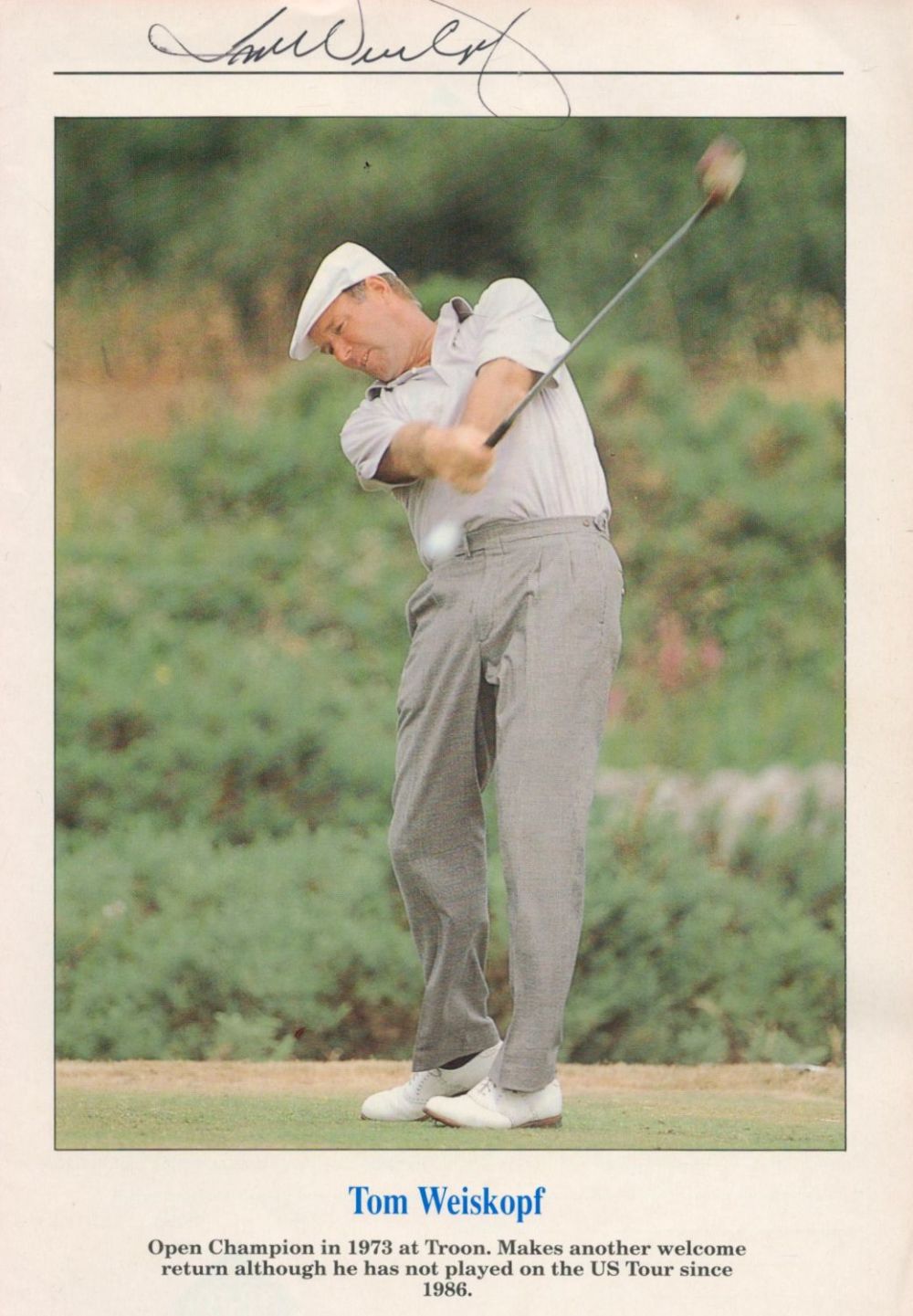 Lot 215: Golf, Tom Weiskopf signed colour magazine photo with...
