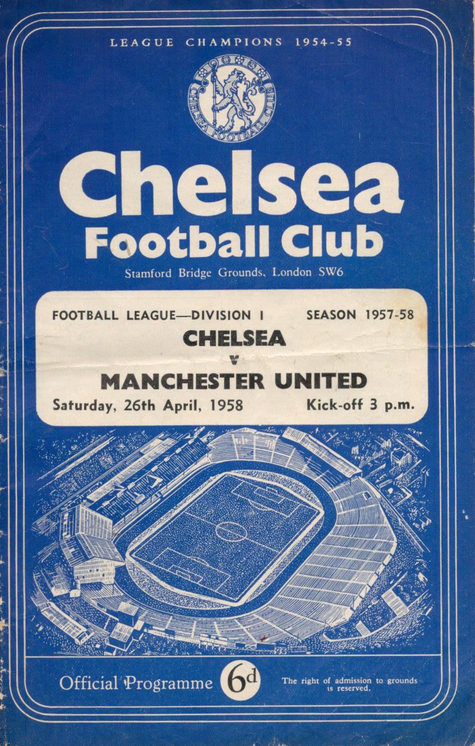 Lot 218: Football, Chelsea Football Club vintage programme taken from...