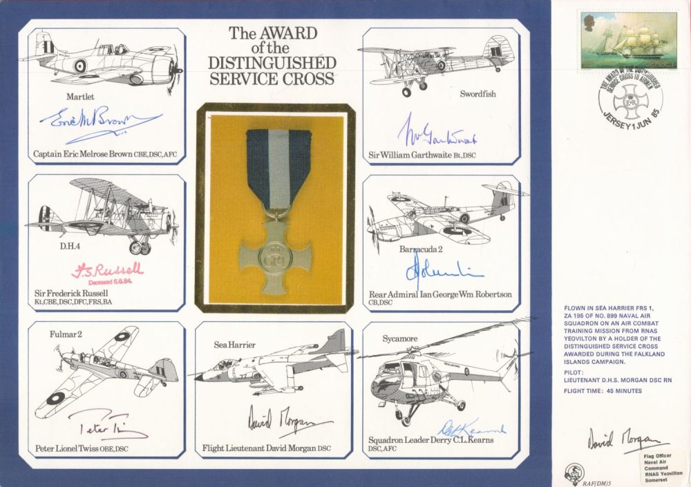 Lot 239: WW2 multisigned cover. Award of the Distinguished Service...