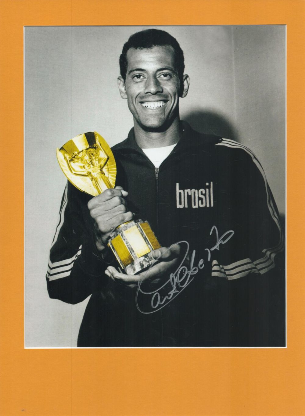 Lot 261: Football Carlos Alberto signed 16x12 overall mounted black...