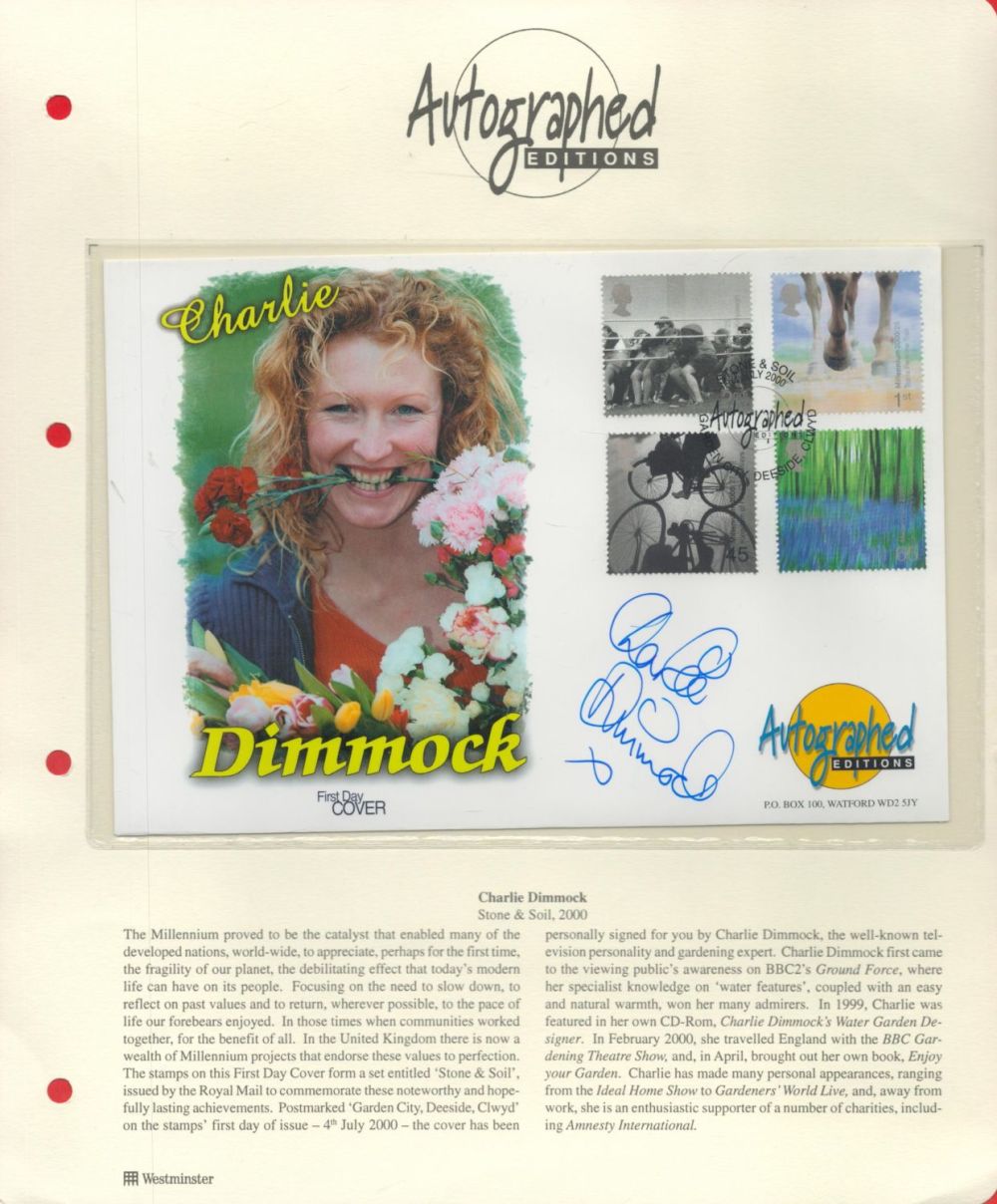 Lot 292: Charlie Dimmock signed Autograph Editions Official Stone and...