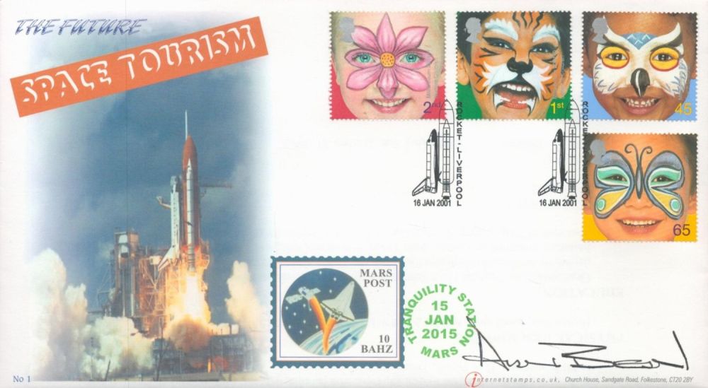 Lot 60: Alan Bean Apollo Moonwalker astronaut signed Internetstamps 2001...
