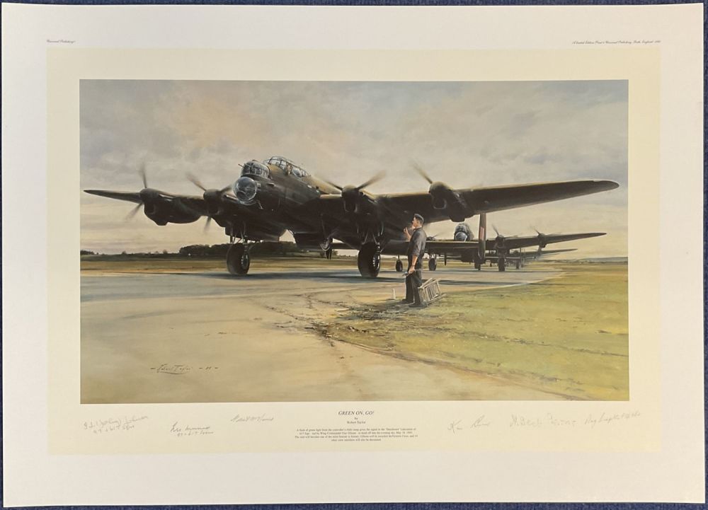 Lot 154: WW2 6 Signed Robert Taylor Colour 27x19 inch...