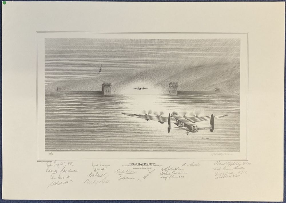 Lot 156: WW2 20 Signed Mike Murphy 25x18 inch Black...