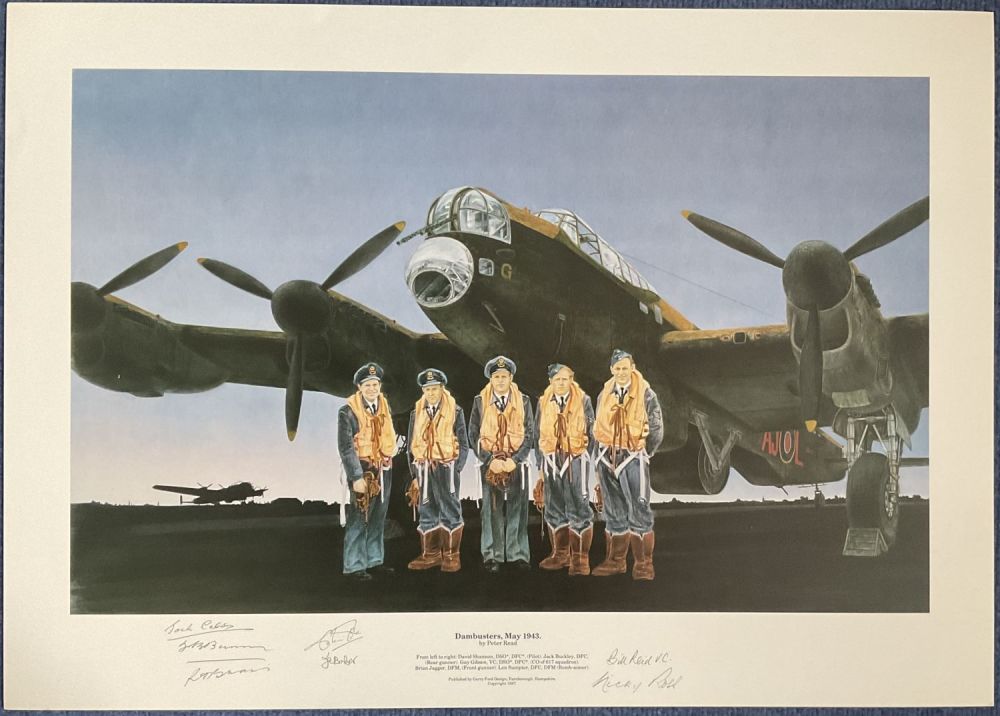 Lot 159: WW2 7 Signed Peter Read Colour 28x20 inch...