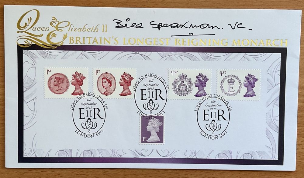 Lot 183: British Soldier Bill Speakman VC Signed Queen Elizabeth...