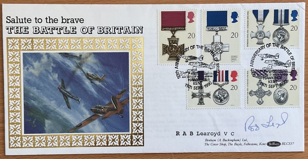 Lot 188: WW2 Wg Cdr Rod Learoyd VC Signed Salute...