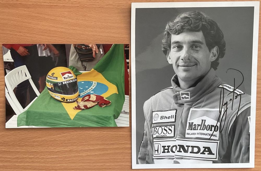 Lot 199: Formula 1 Ayrton Senna Printed Signature on a...