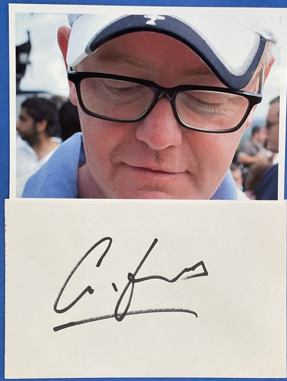 Lot 296: English TV Presenter Chris Evans Signed White autograph...