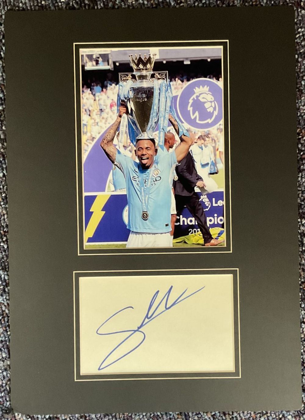 Lot 320: Football Gabriel Jesus Signed White Signature Card, With...