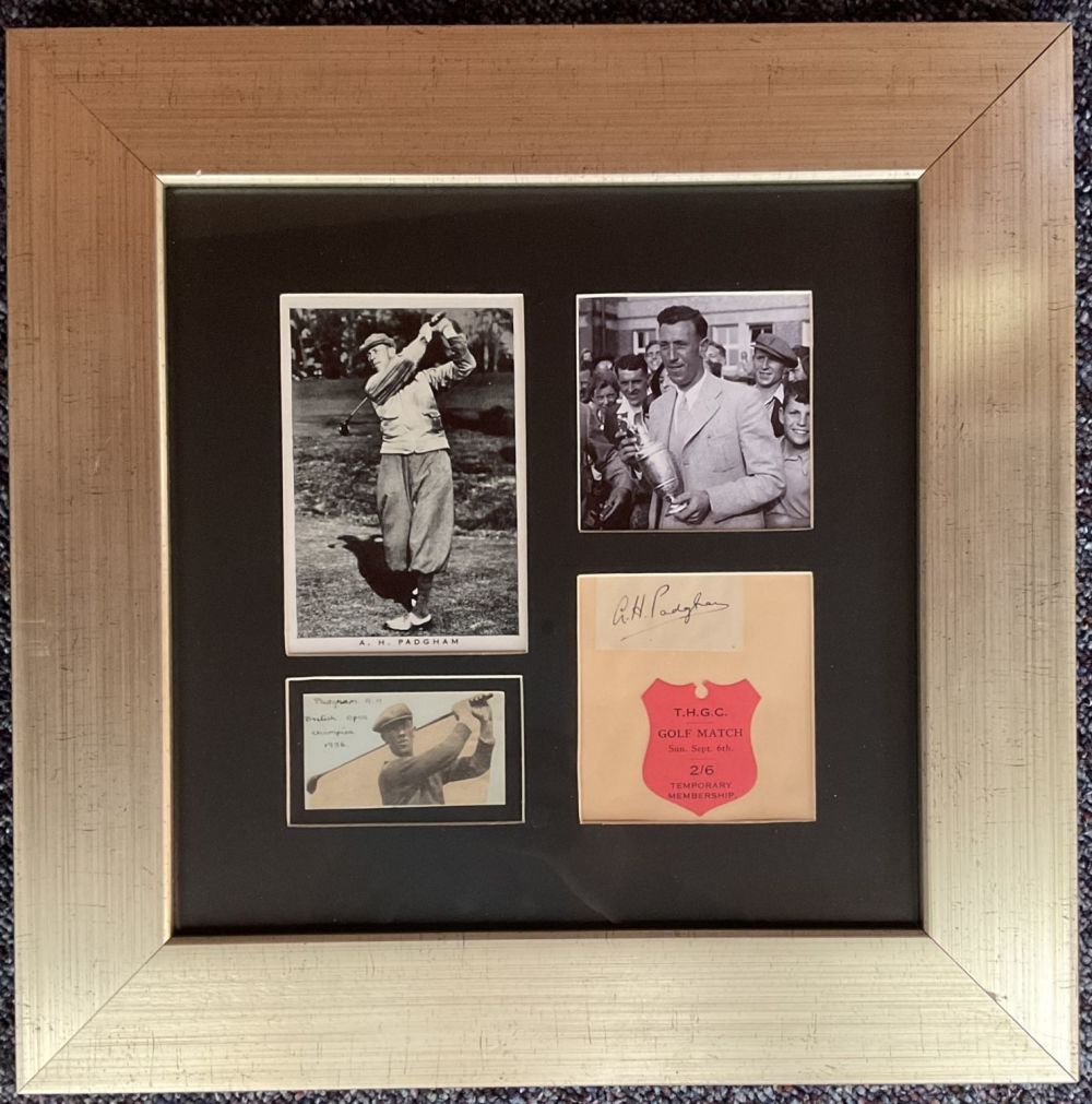 Lot 324: Golf A H Padgham 1936 British Open Champion...