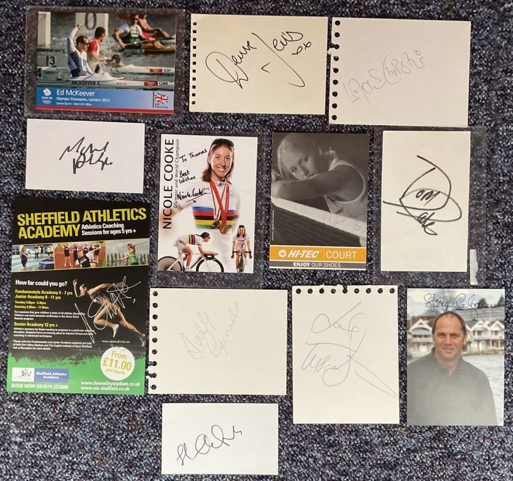 Lot 327: Olympic Signature Collection of 12 Autographs on Various...