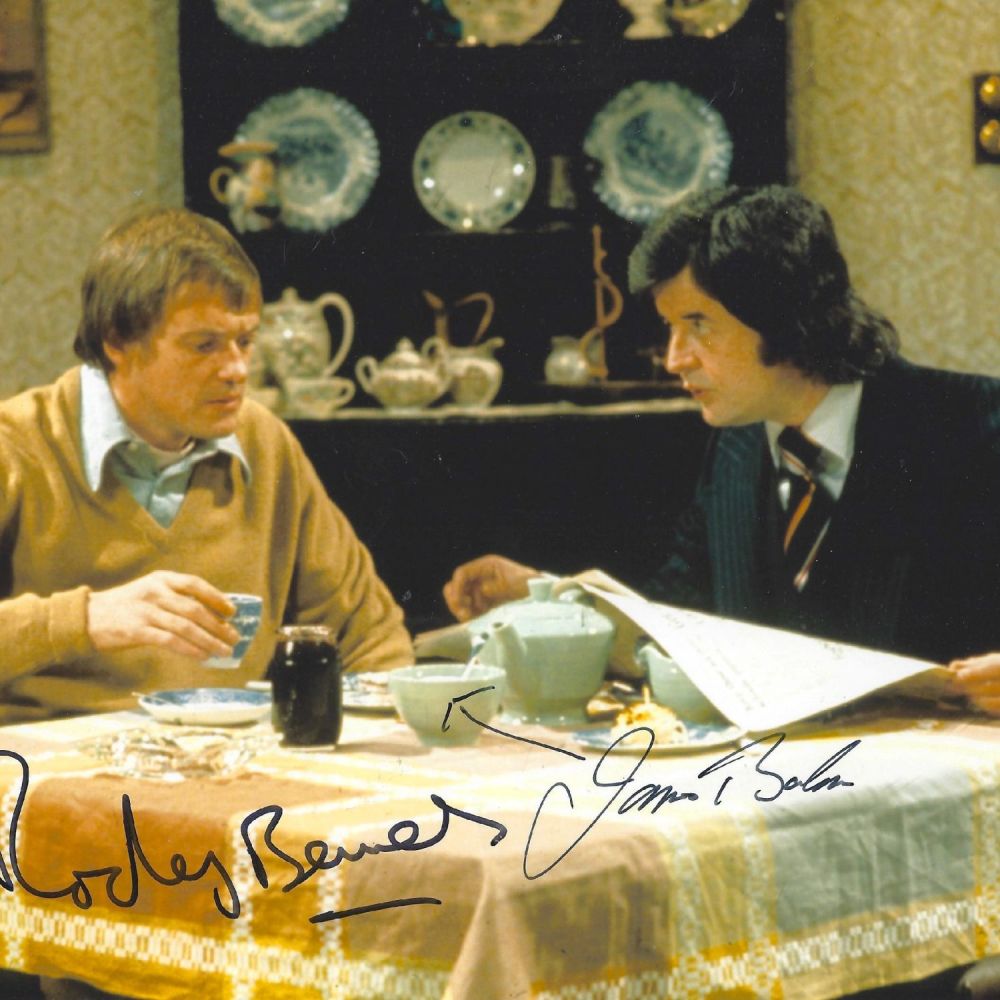 Lot 369: Rodney Bewes and James Bolam Signed 10x8 inch...