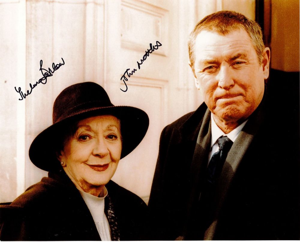 Lot 371: John Nettles and Thelma Barlow Signed 10x8 inch...