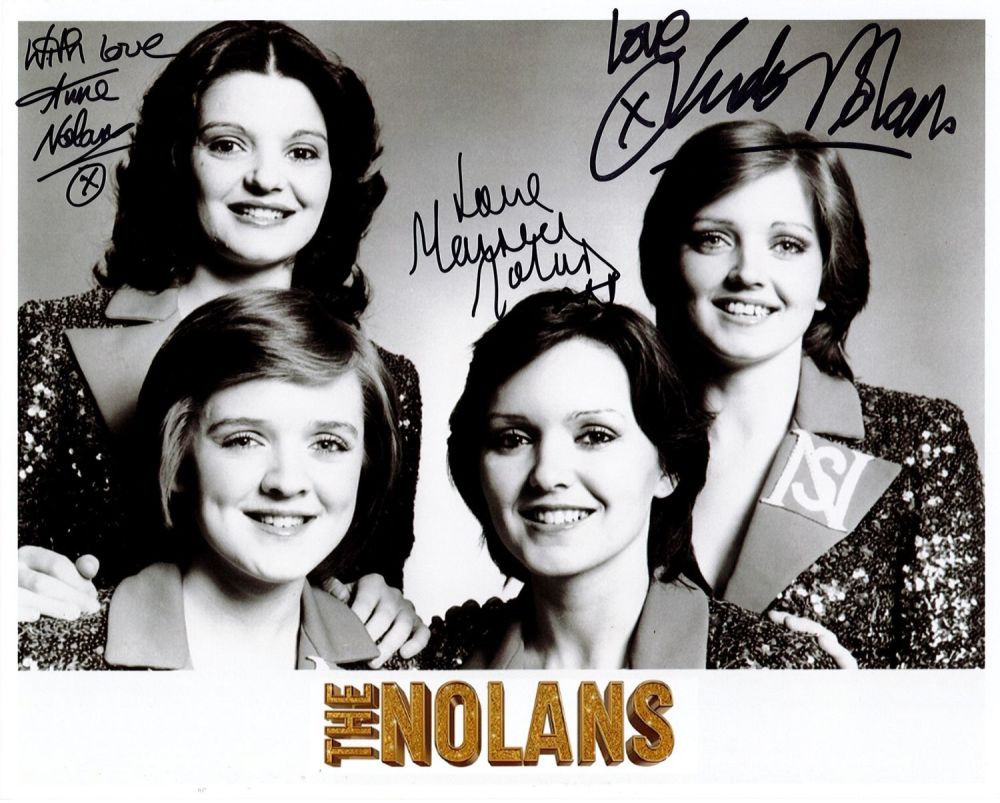 Lot 403: The Nolans Anne, Maureen, Linda Signed 10x8 inch...