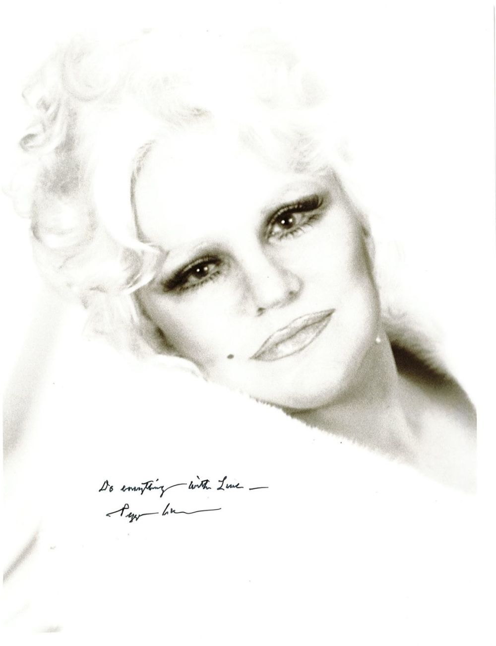 Lot 415: American jazz Singer Peggy Lee Signed 10x8 inch...