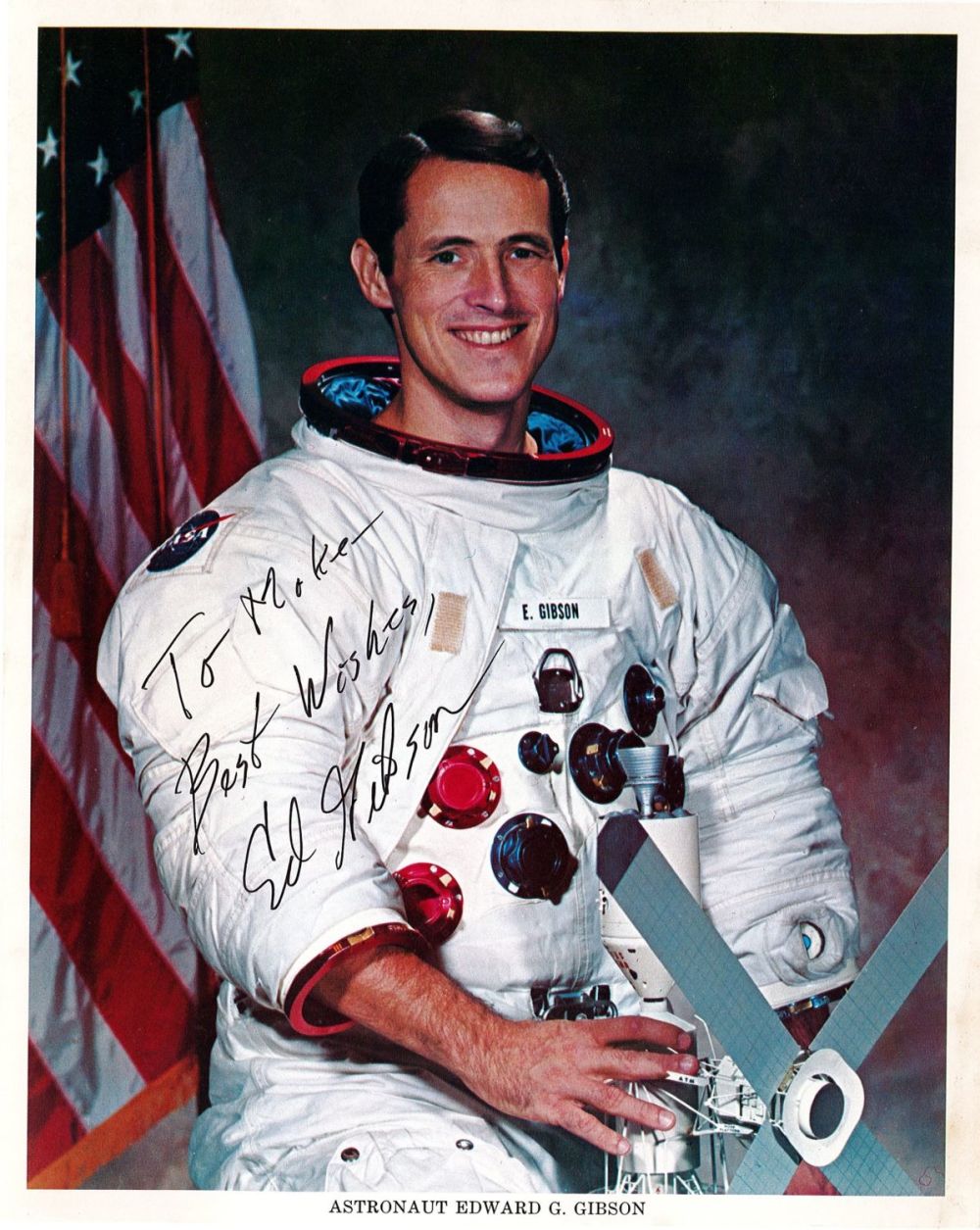 Lot 424: Astronaut Edward G Gibson Signed 10x8 inch Colour...