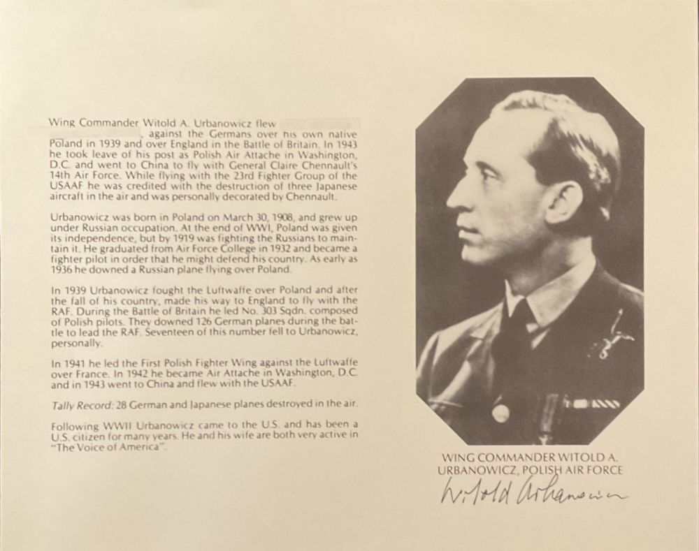 Lot 437: WW2 Wg Cdr Witold A Urbanowicz (Polish Air...