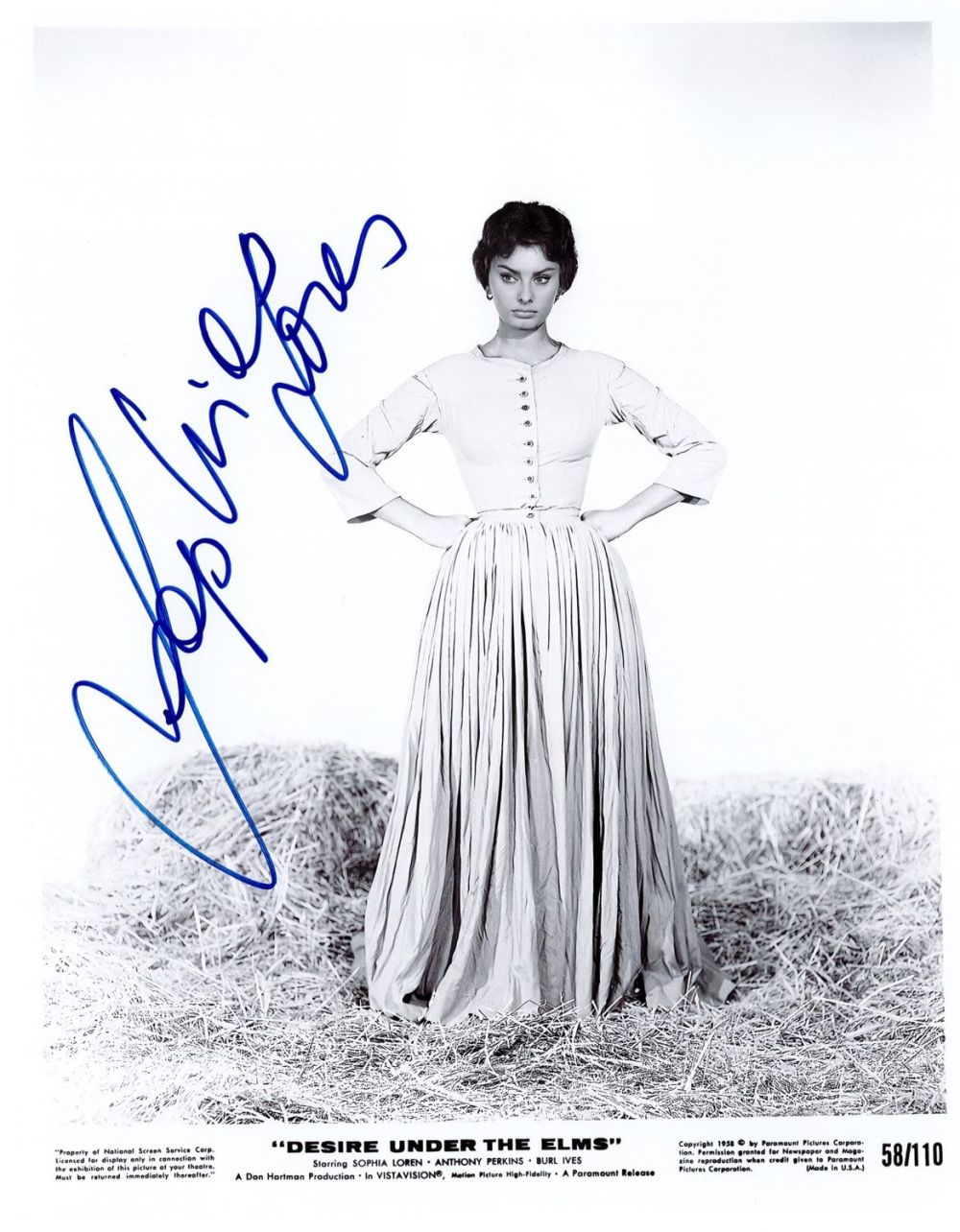 Lot 484: Sophia Loren Signed 10x8 inch Black and White...