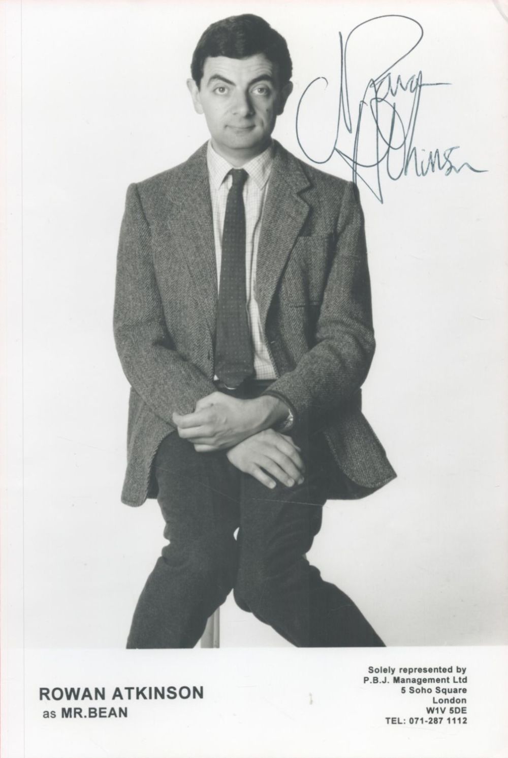 Lot 531: Mr Bean Actor, Rowan Atkinson signed 6x9 black...
