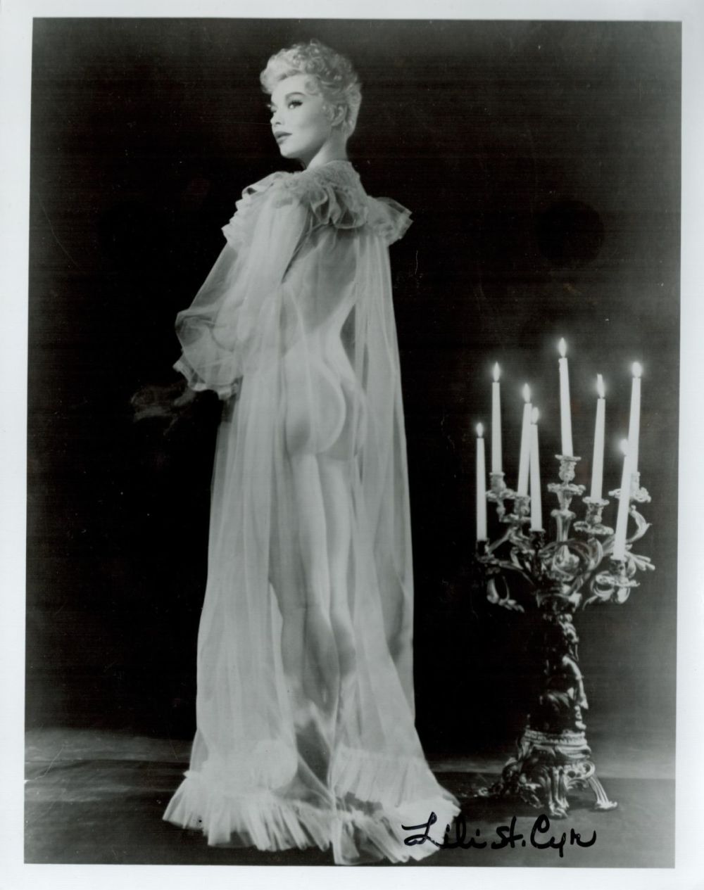 Lot 636: Lili St. Cyr signed 10x8 vintage black and...