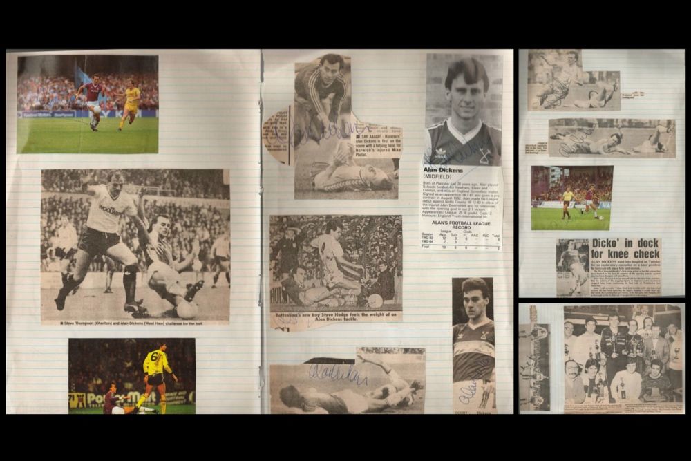 Lot 660: Football Collection West Ham United Alan Dickens 9...