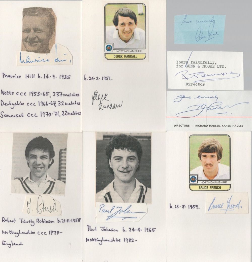Lot 667: Cricket Collection Nottinghamshire Autographs from 1940's onwards, Good...