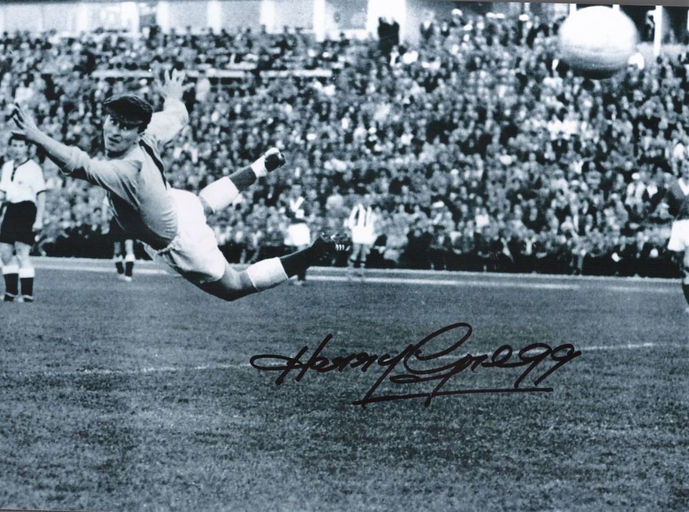 Lot 679: Football. Harry Gregg Signed 10x8 black and white...