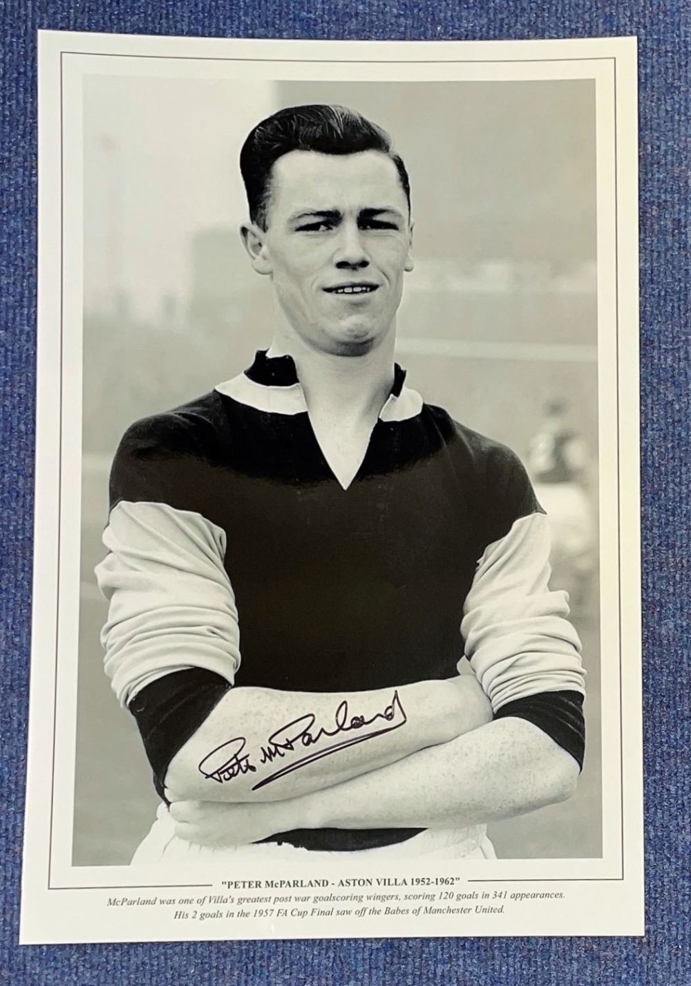 Lot 683: Football, Peter McParland signed 12x18 black and white...