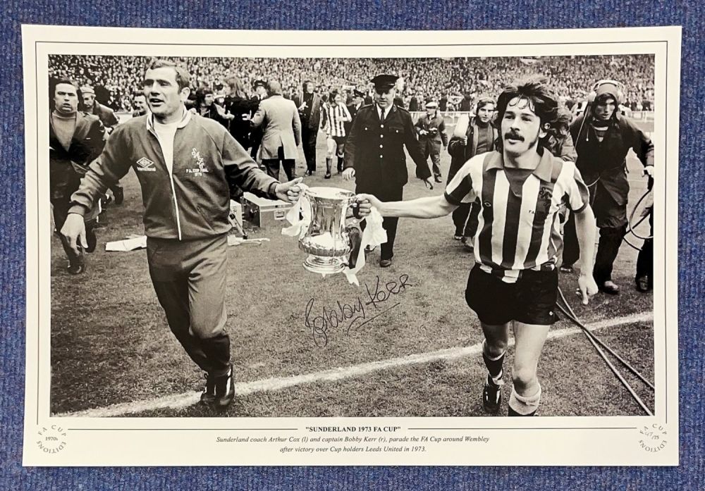 Lot 684: Football, Bobby Kerr signed 12x18 black and white...