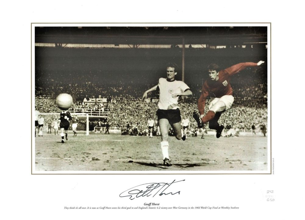 Lot 686: Football, Sir Geoff Hurst signed 12x16 colourised photograph...