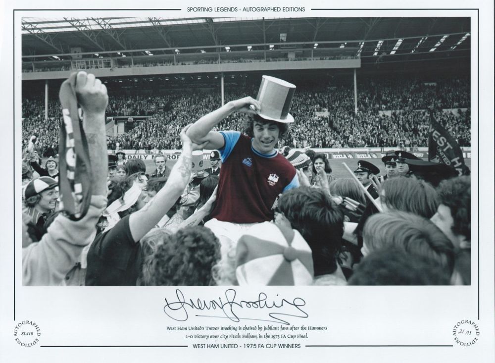 Lot 696: Football. Trevor Brooking Signed 16x12 colourised photo. Autographed...