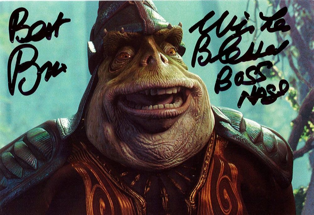 Lot 707: Brian Blessed, Boss Nass signed postcard. Boss Nass...