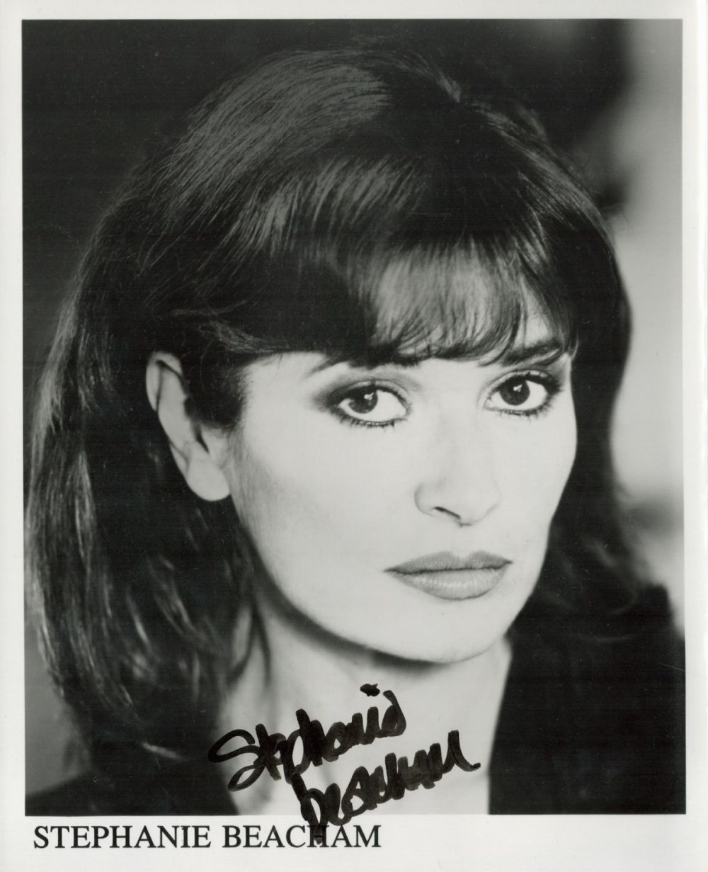 Lot 747: Stephanie Beacham signed 10x8 black and white promo...